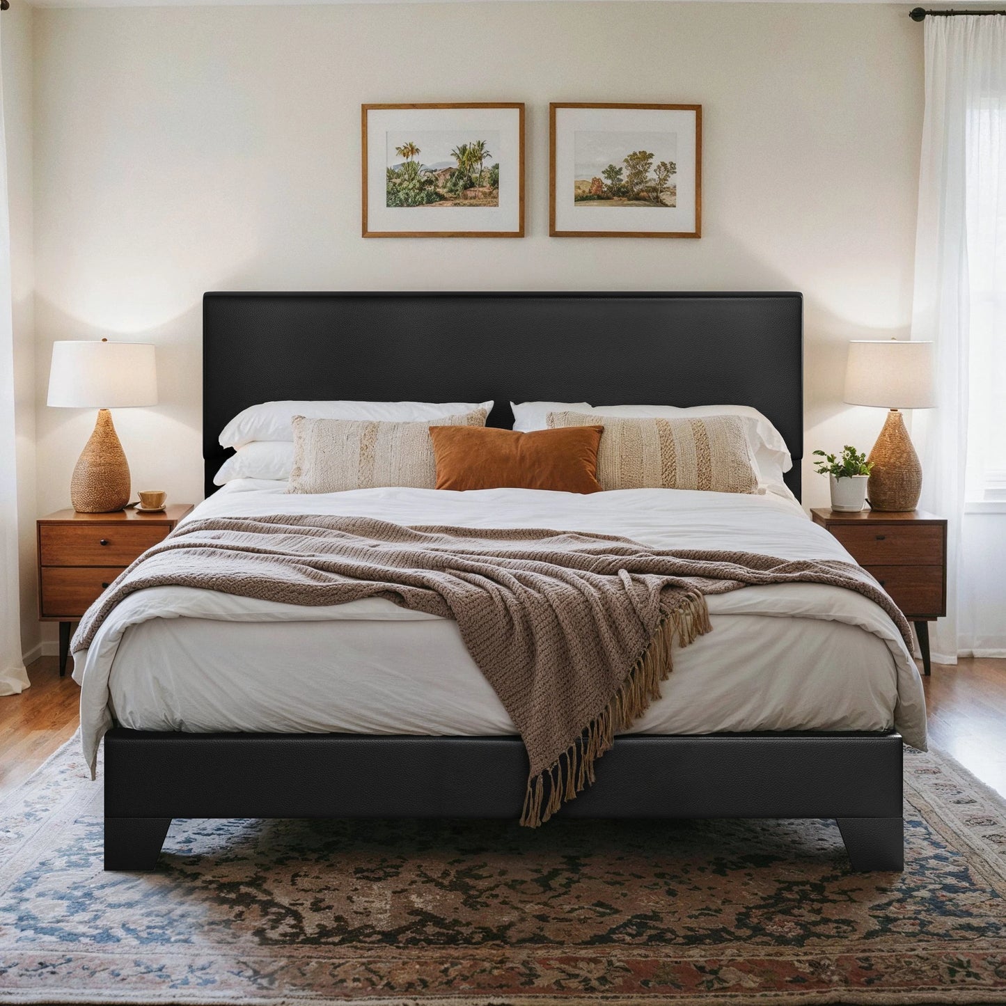 Bed Frame with Adjustable Headboard
