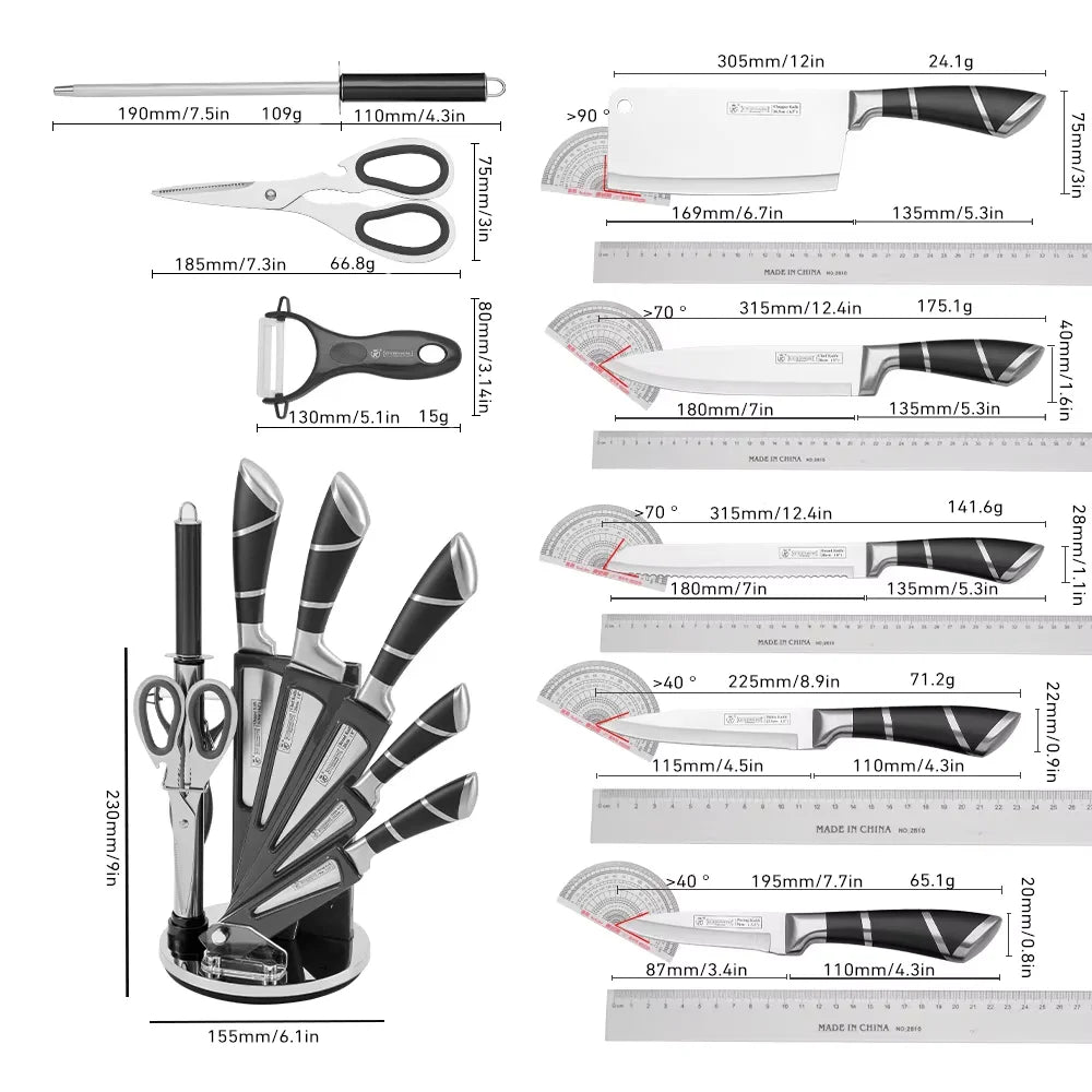 8 Piece Stainless Steel Kitchen Knife Set