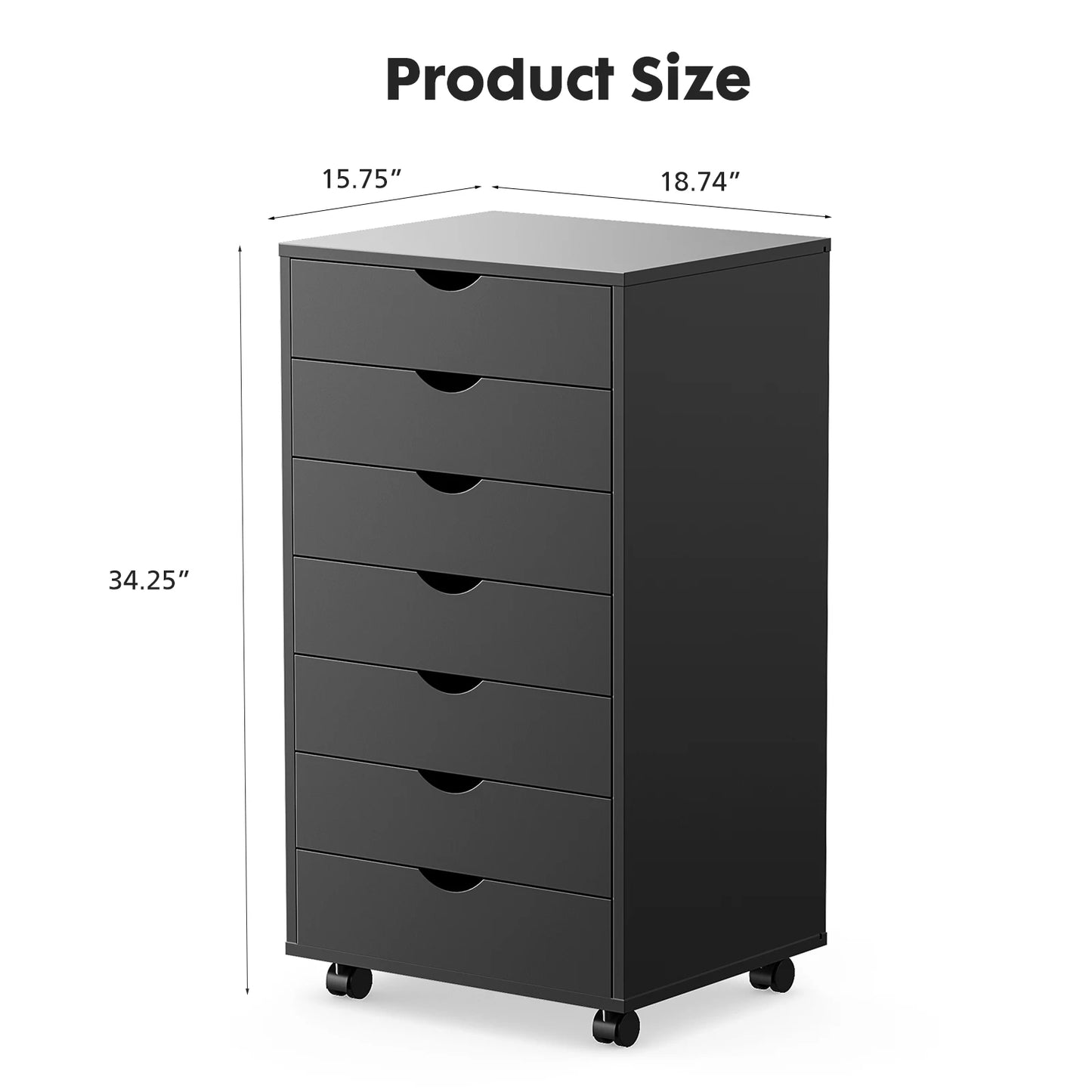 7 Drawer Rolling Dresser