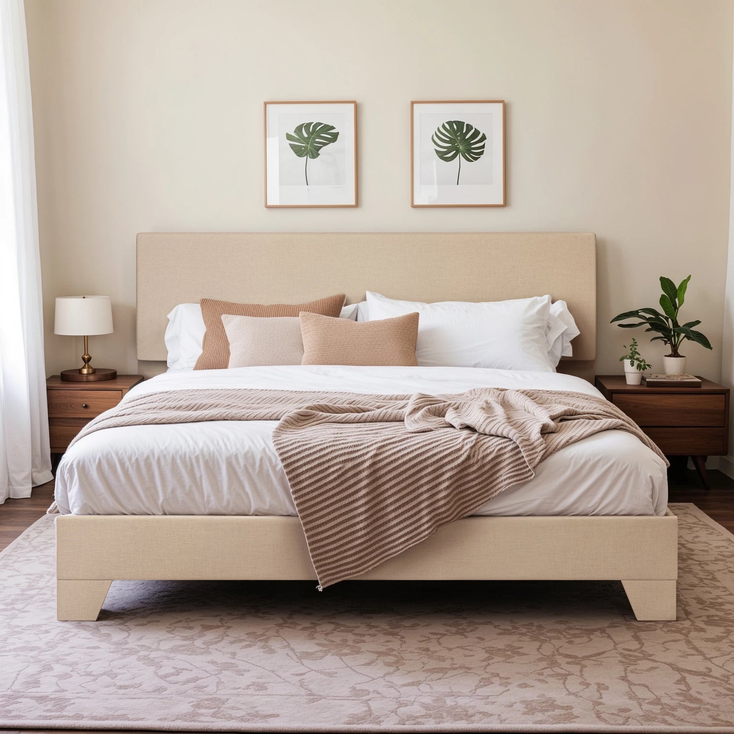 Bed Frame with Adjustable Headboard
