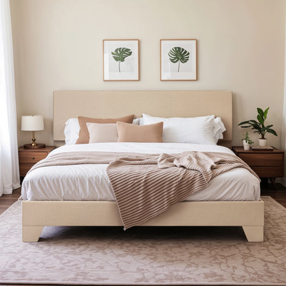Bed Frame with Adjustable Headboard