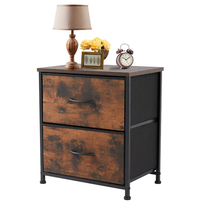 Two Drawer Nightstand Table For Bedroom