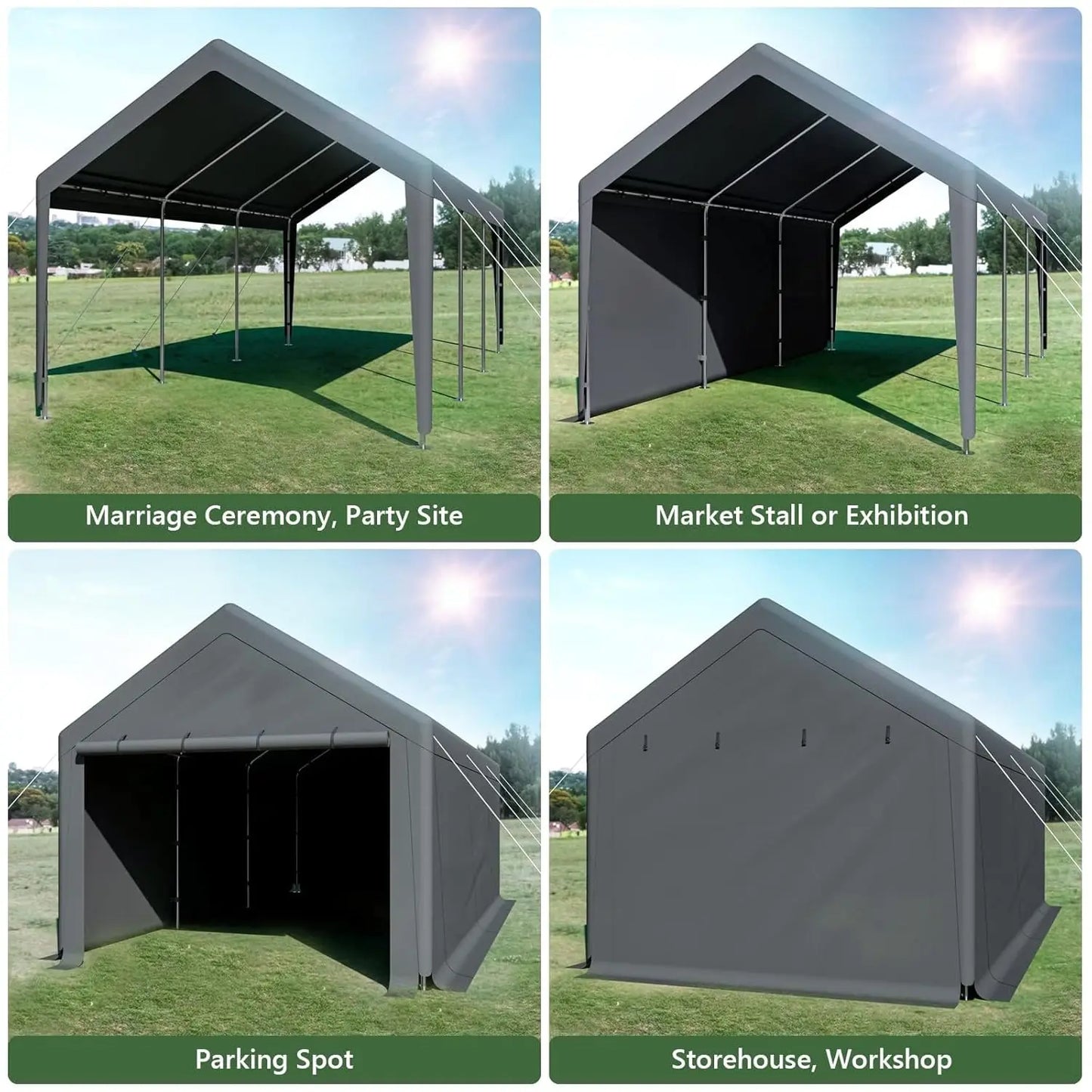 10'x20' Heavy Duty Steel Outdoor Canopy