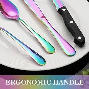 24 pcs rainbow Silverware Set