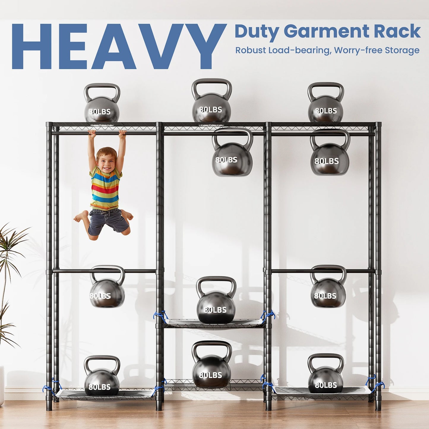 Freestanding Portable Clothes Storage Rack