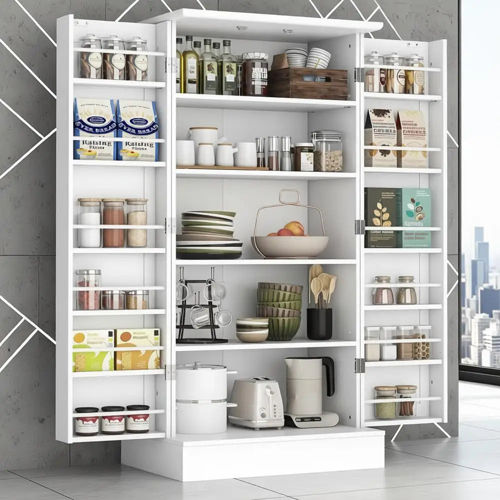 Freestanding Kitchen Pantry Cabinet with Doors