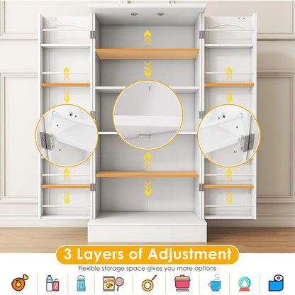 Freestanding Kitchen Pantry Cabinet with Doors