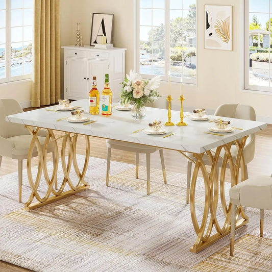 63" Large Kitchen Table for 4-6 People