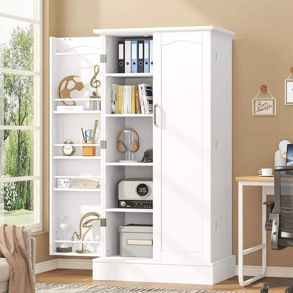 Freestanding Kitchen Pantry Cabinet with Doors