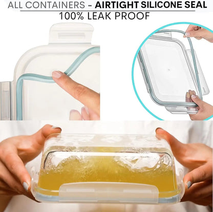 16-Piece Glass Meal Prep Containers