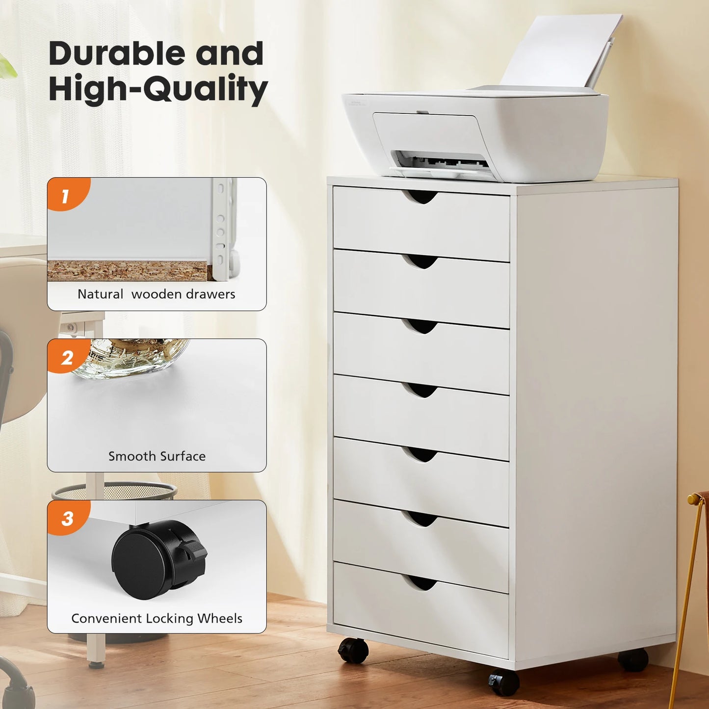 7 Drawer Rolling Dresser