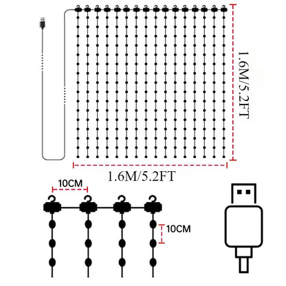 LED Smart Curtain Lights with Music App Controls