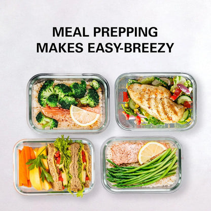 16-Piece Glass Meal Prep Containers