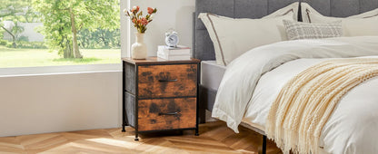 Two Drawer Nightstand Table For Bedroom