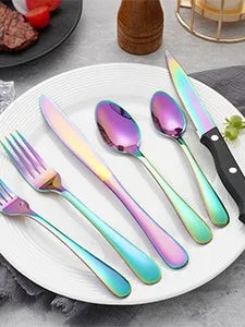 24 pcs rainbow Silverware Set