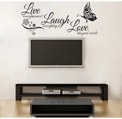 Live Laugh Love Butterfly Wall Art Sticker