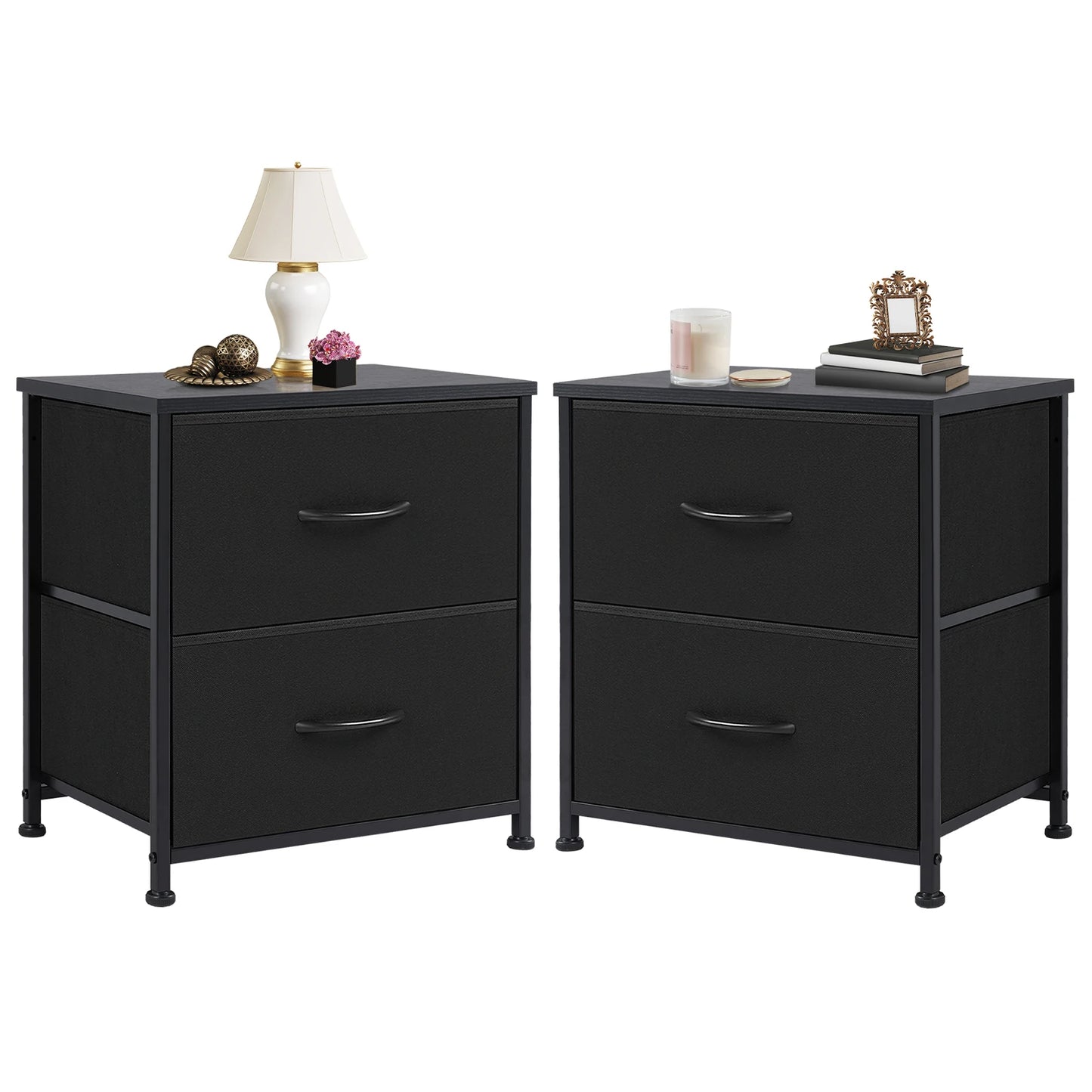 Two Drawer Nightstand Table For Bedroom