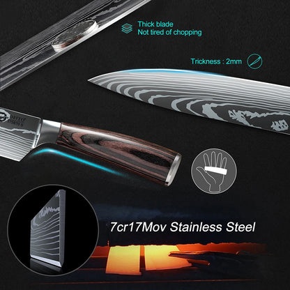 9 Piece Stainless Kitchen Knife Set