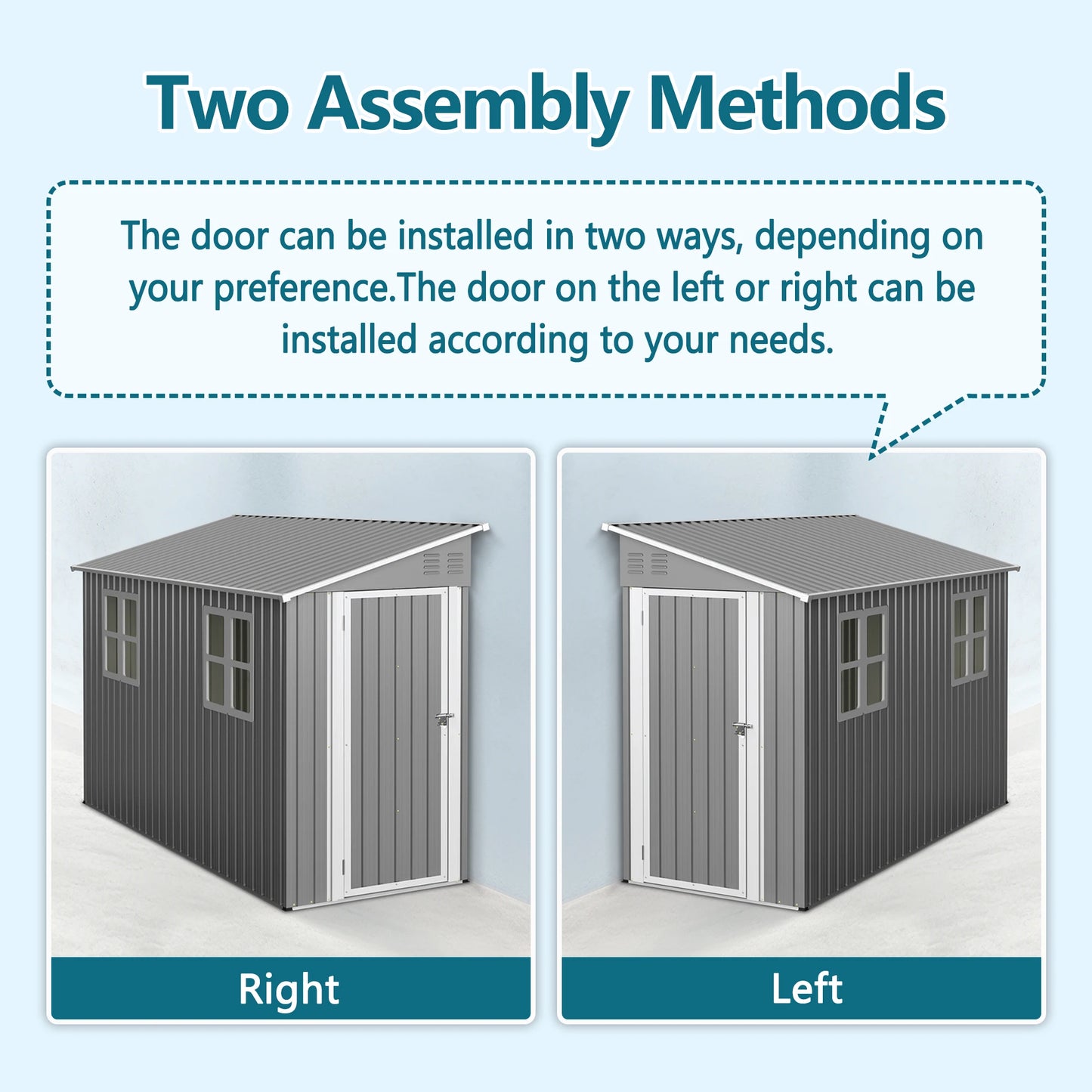 4x10 FT Galvanized Steel Outdoor Shed
