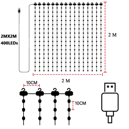 LED Smart Curtain Lights with Music App Controls