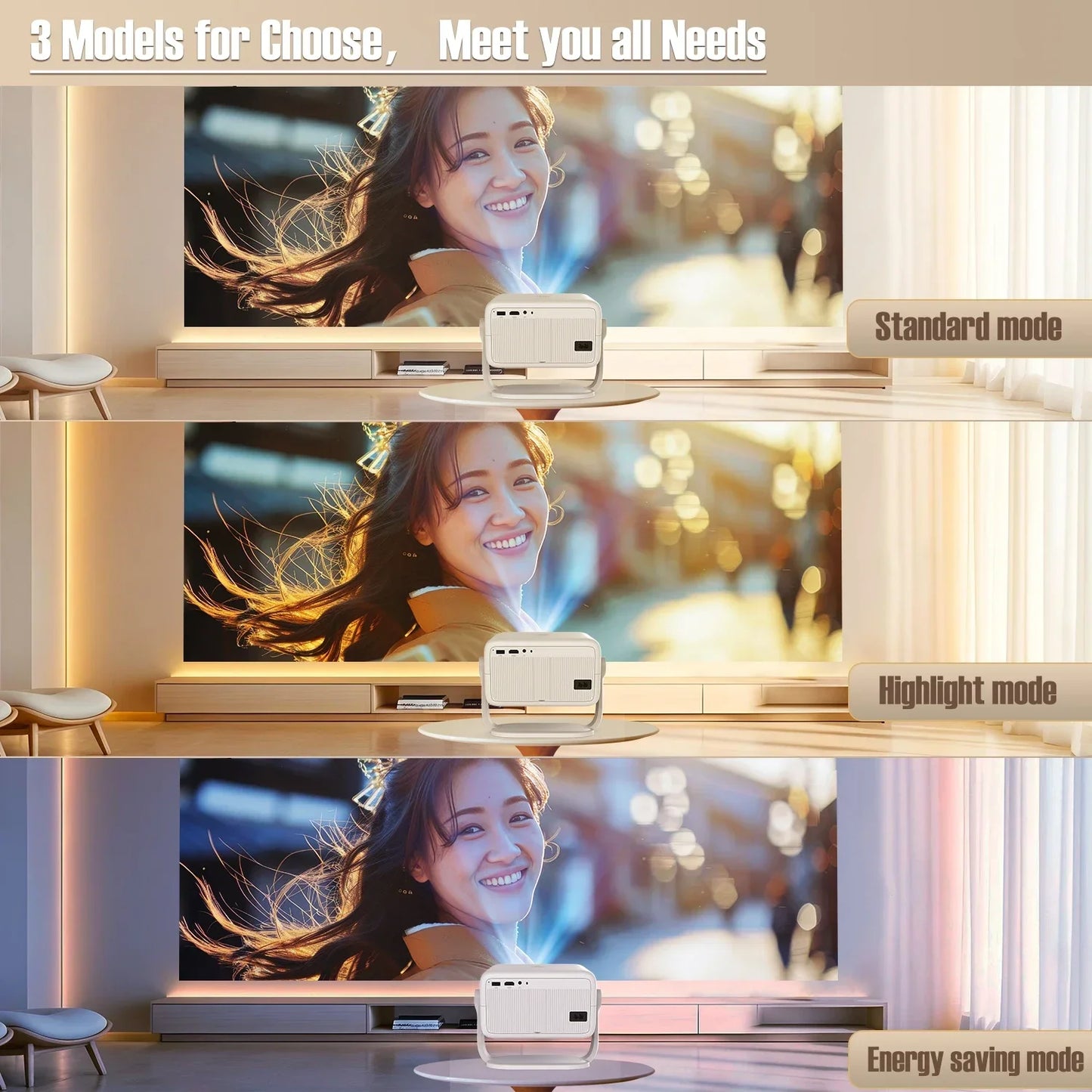 Portable Projector 1080P Home Cinema Auto Focus