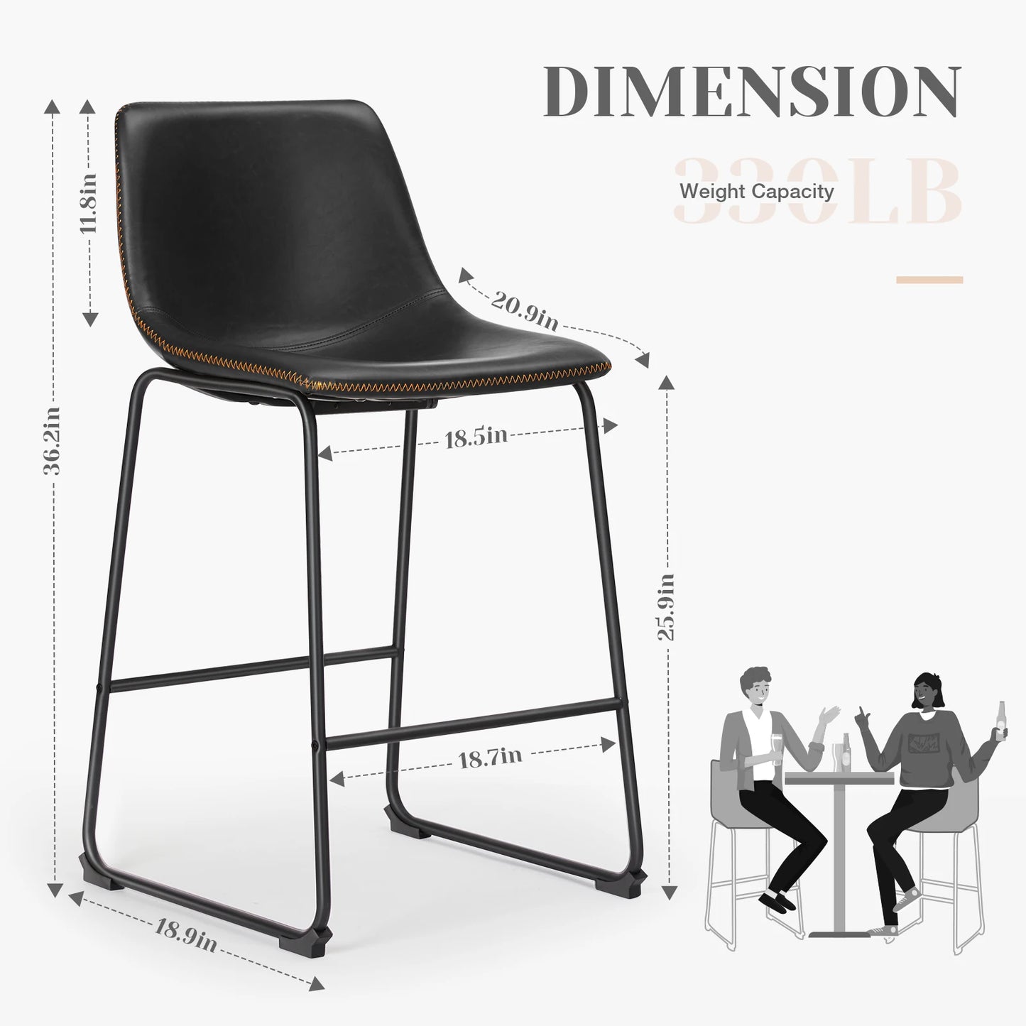 Counter Height Leather Bar Stools