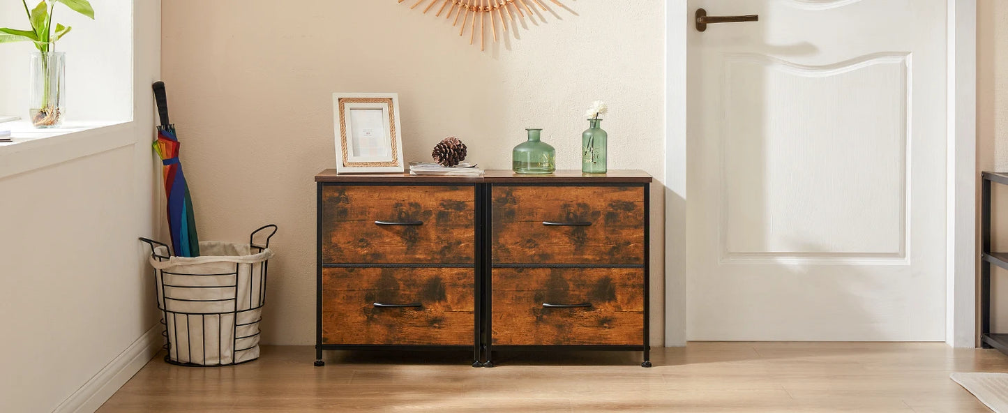 Two Drawer Nightstand Table For Bedroom