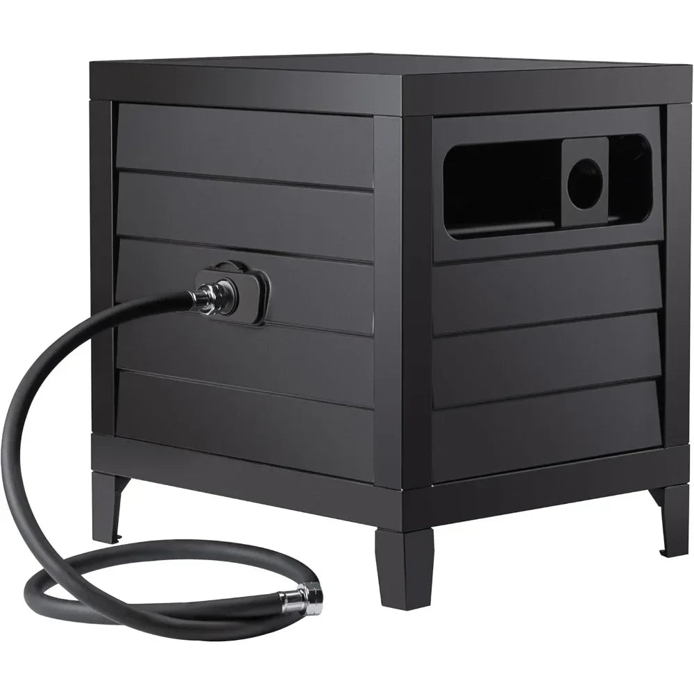 Outdoor Steel Garden Hose Reel And Storage Cabinet