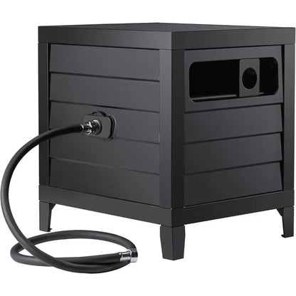 Outdoor Steel Garden Hose Reel And Storage Cabinet