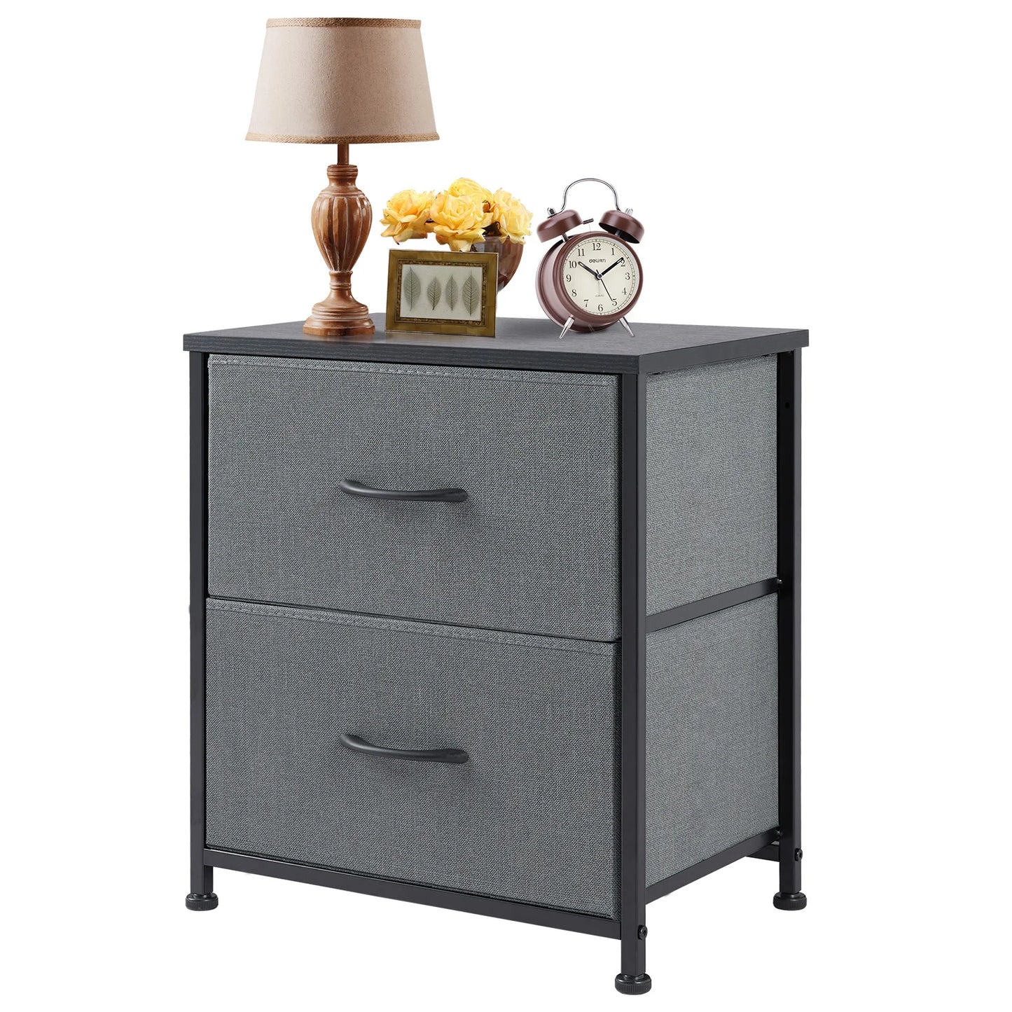 Two Drawer Nightstand Table For Bedroom