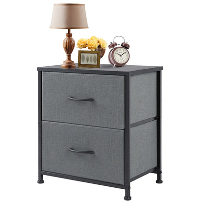 Two Drawer Nightstand Table For Bedroom