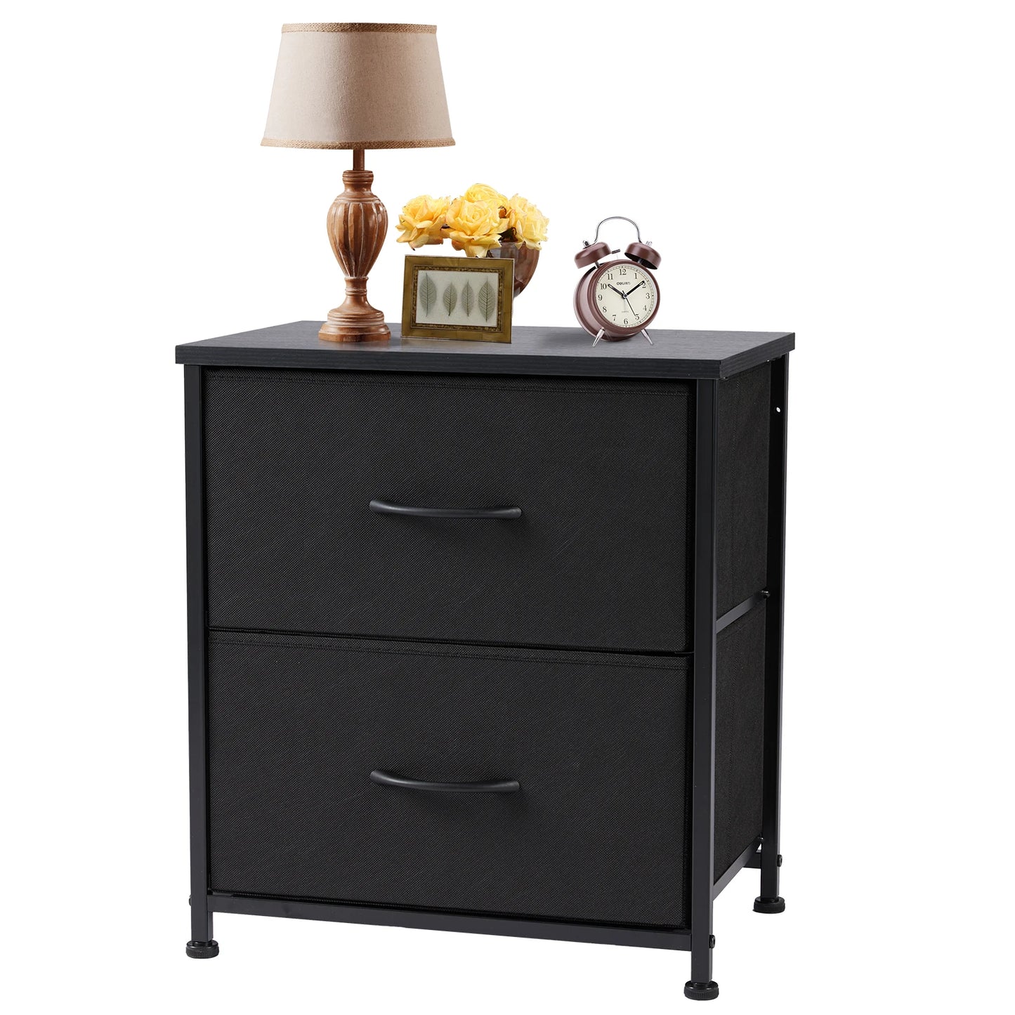 Two Drawer Nightstand Table For Bedroom