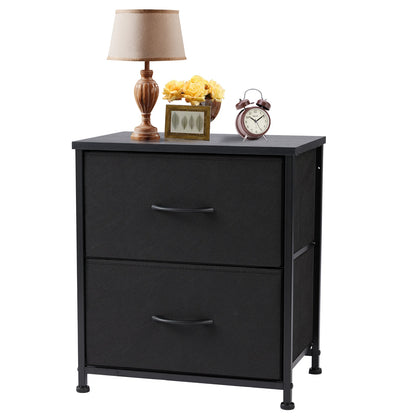Two Drawer Nightstand Table For Bedroom