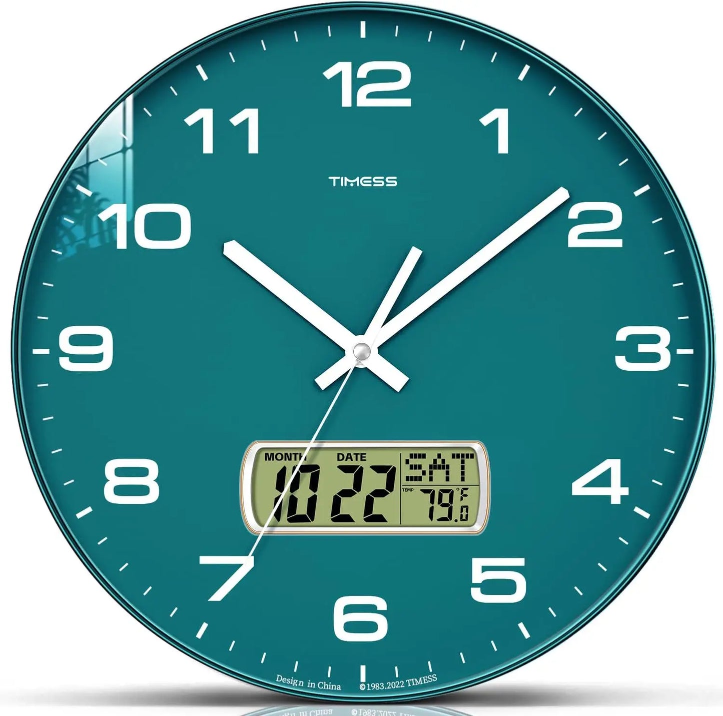 Calendar Wall Clock,  3 Sizes 4 Colors