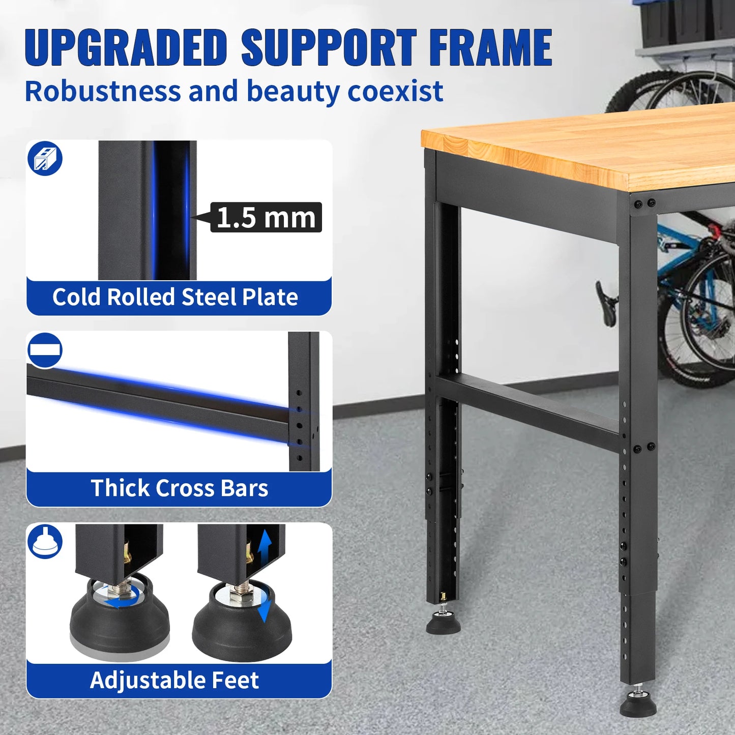 Adjustable Height Woodworking Workbench