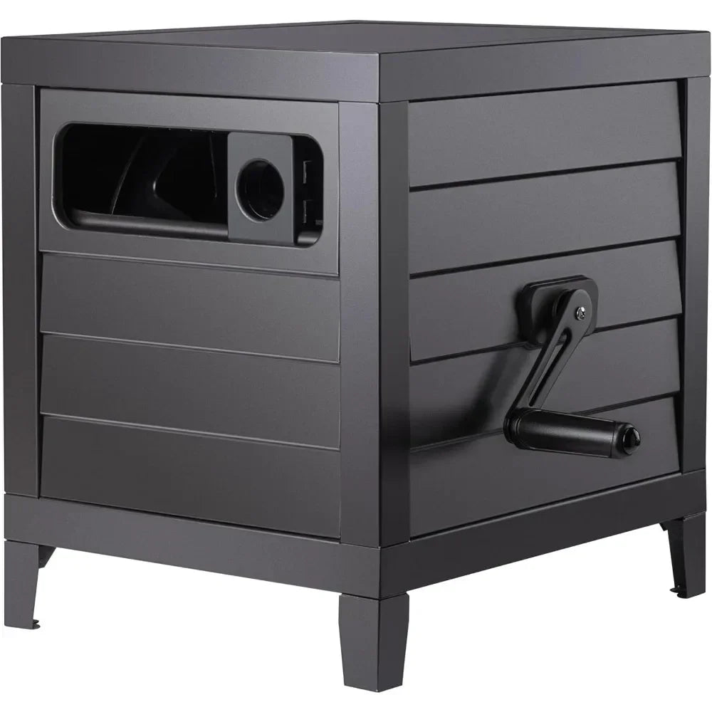 Outdoor Steel Garden Hose Reel And Storage Cabinet