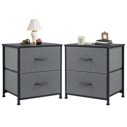 Two Drawer Nightstand Table For Bedroom