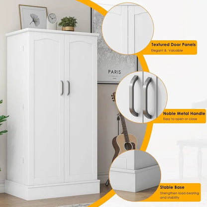 Freestanding Kitchen Pantry Cabinet with Doors