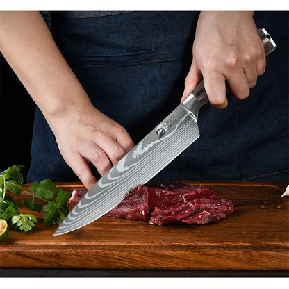 8 Piece Damascus Kitchen Knife Set