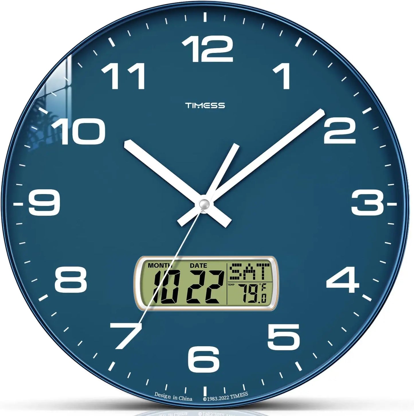 Calendar Wall Clock,  3 Sizes 4 Colors