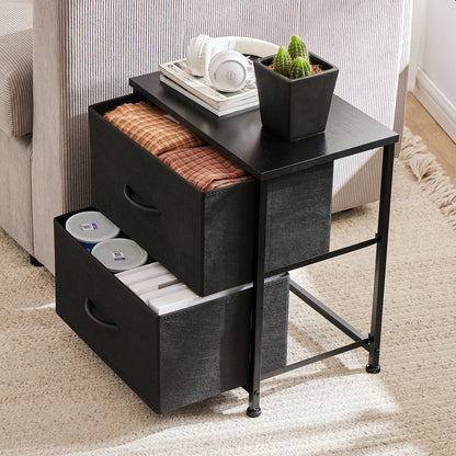 Two Drawer Nightstand Table For Bedroom