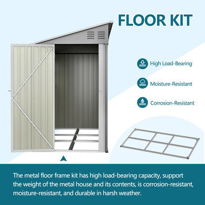 4x10 FT Galvanized Steel Outdoor Shed