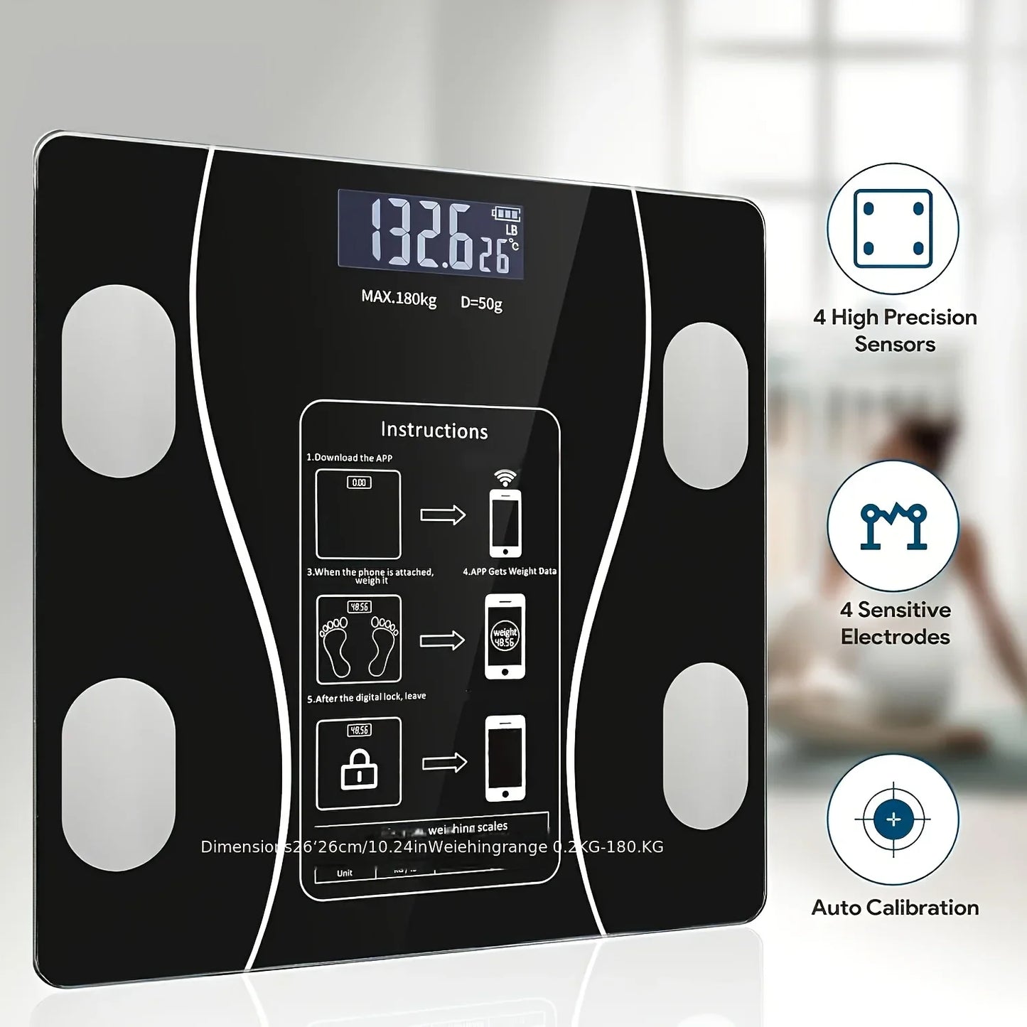 Intelligent Digital Body Scale With Backlit LED