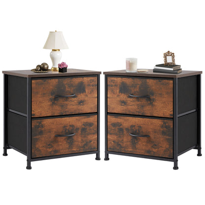 Two Drawer Nightstand Table For Bedroom
