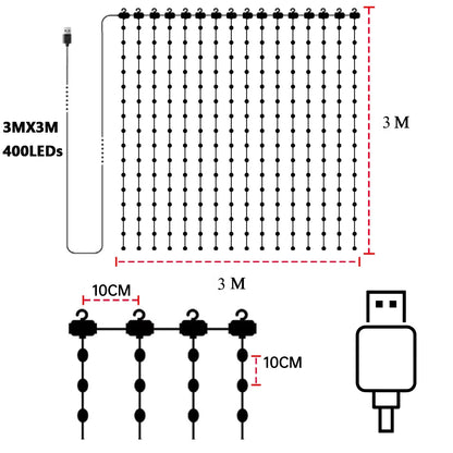 LED Smart Curtain Lights with Music App Controls