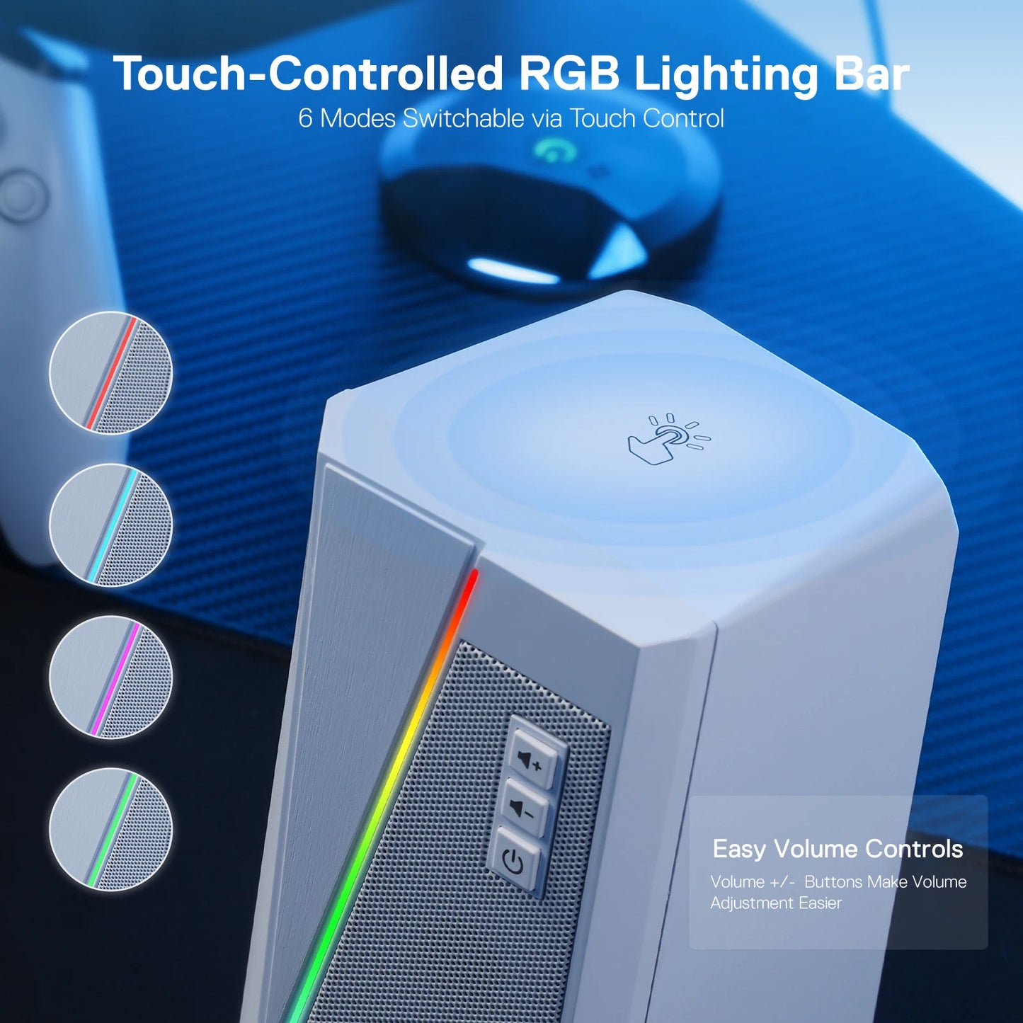 RGB Desktop Speakers 6 Colorful LED Modes