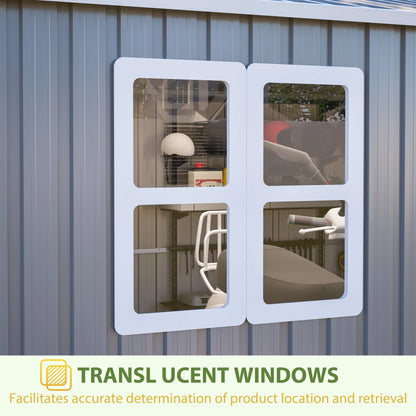 12 x 10FT Grey Metal Outdoor Storage Shed