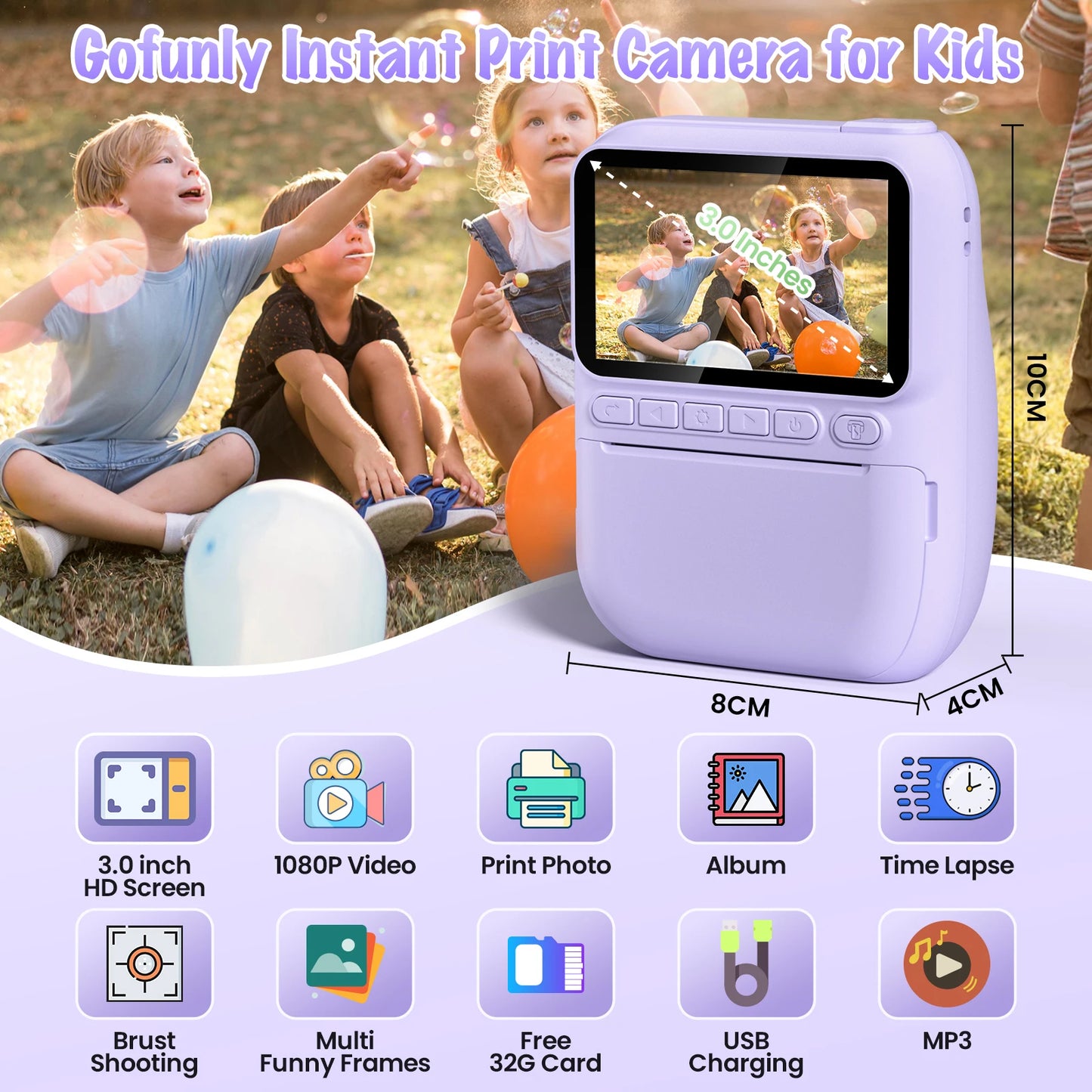 Kids Portable Digital Instant Print Camera