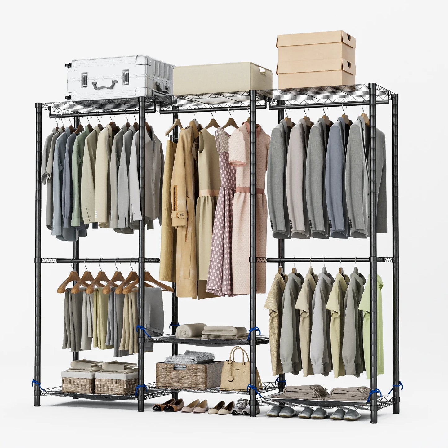 Freestanding Portable Clothes Storage Rack