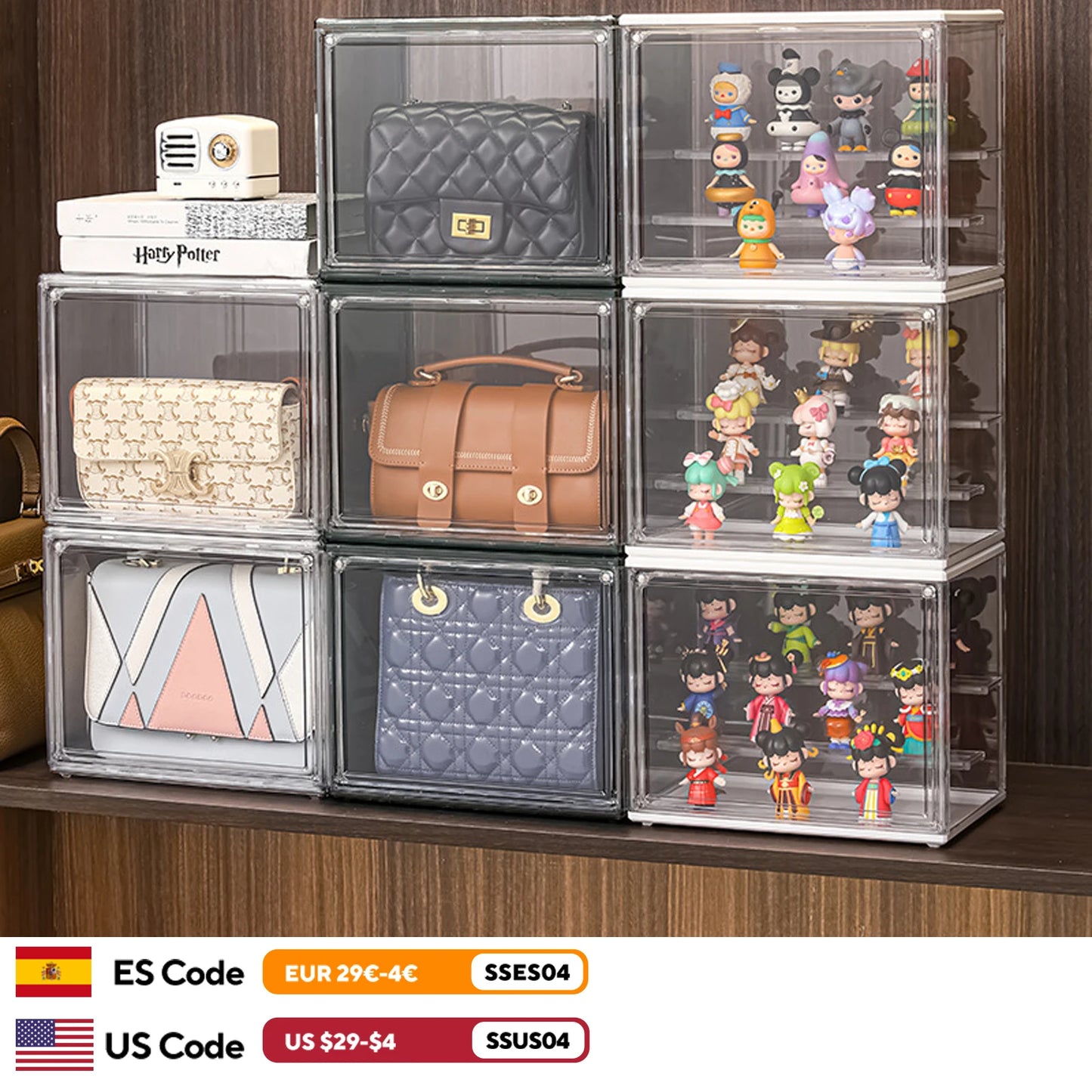 Clear Stackable Dustproof Storage Bins